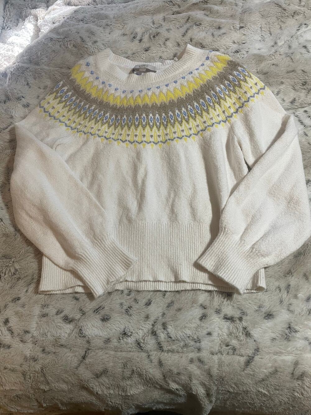 LOFT festive patterned sweater size medium